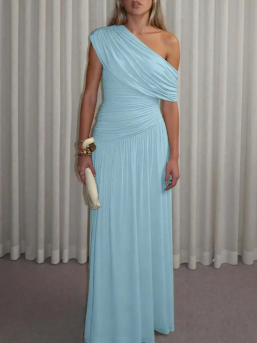 ZÉPHYR — One-Shoulder Ruched Maxi Dress