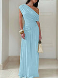 ZÉPHYR — One-Shoulder Ruched Maxi Dress