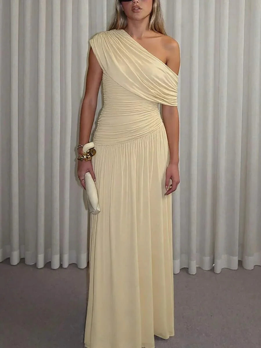 ZÉPHYR — One-Shoulder Ruched Maxi Dress
