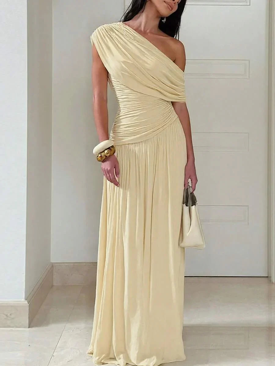 ZÉPHYR — One-Shoulder Ruched Maxi Dress