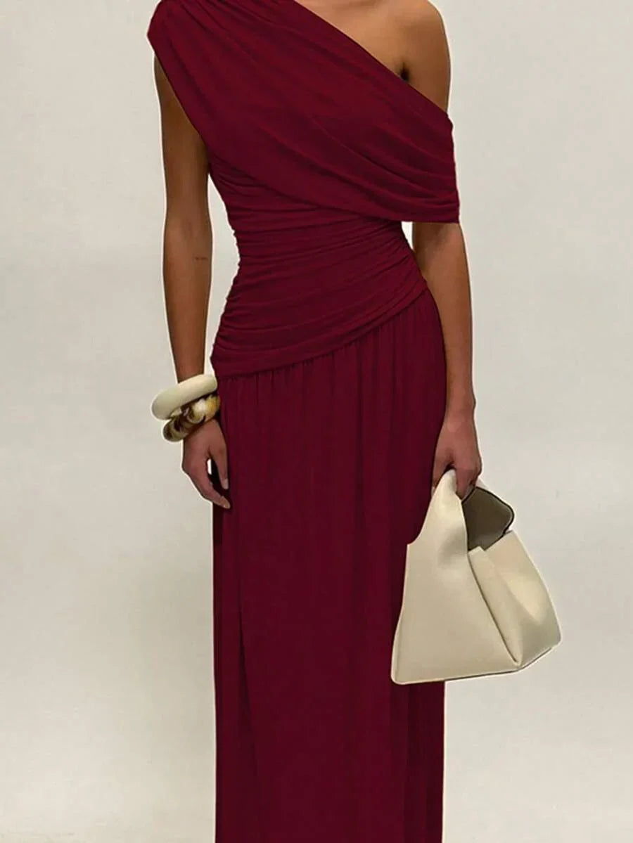 ZÉPHYR — One-Shoulder Ruched Maxi Dress