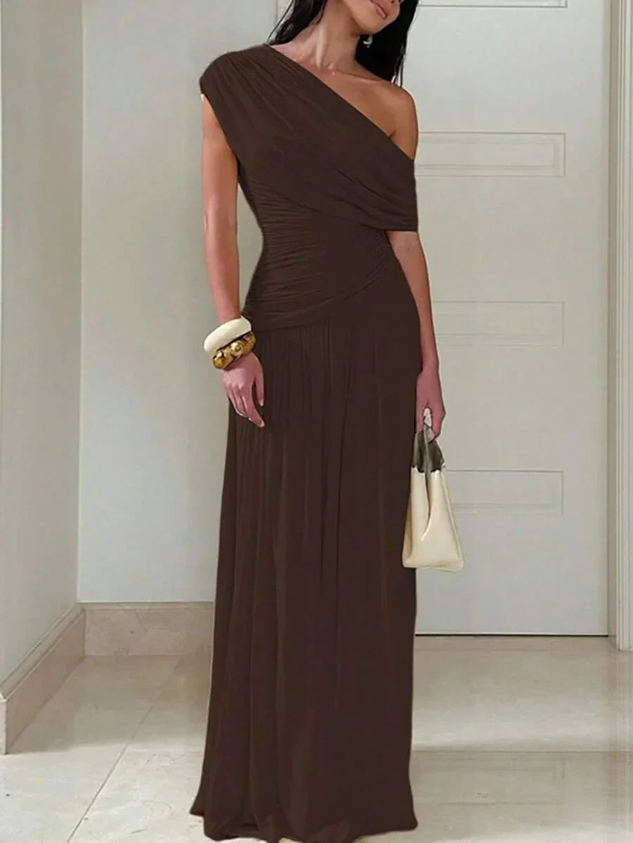 ZÉPHYR — One-Shoulder Ruched Maxi Dress