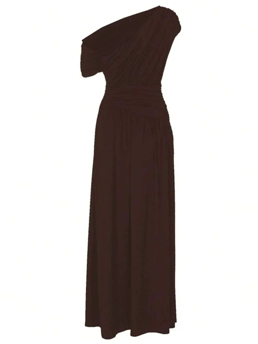 ZÉPHYR — One-Shoulder Ruched Maxi Dress