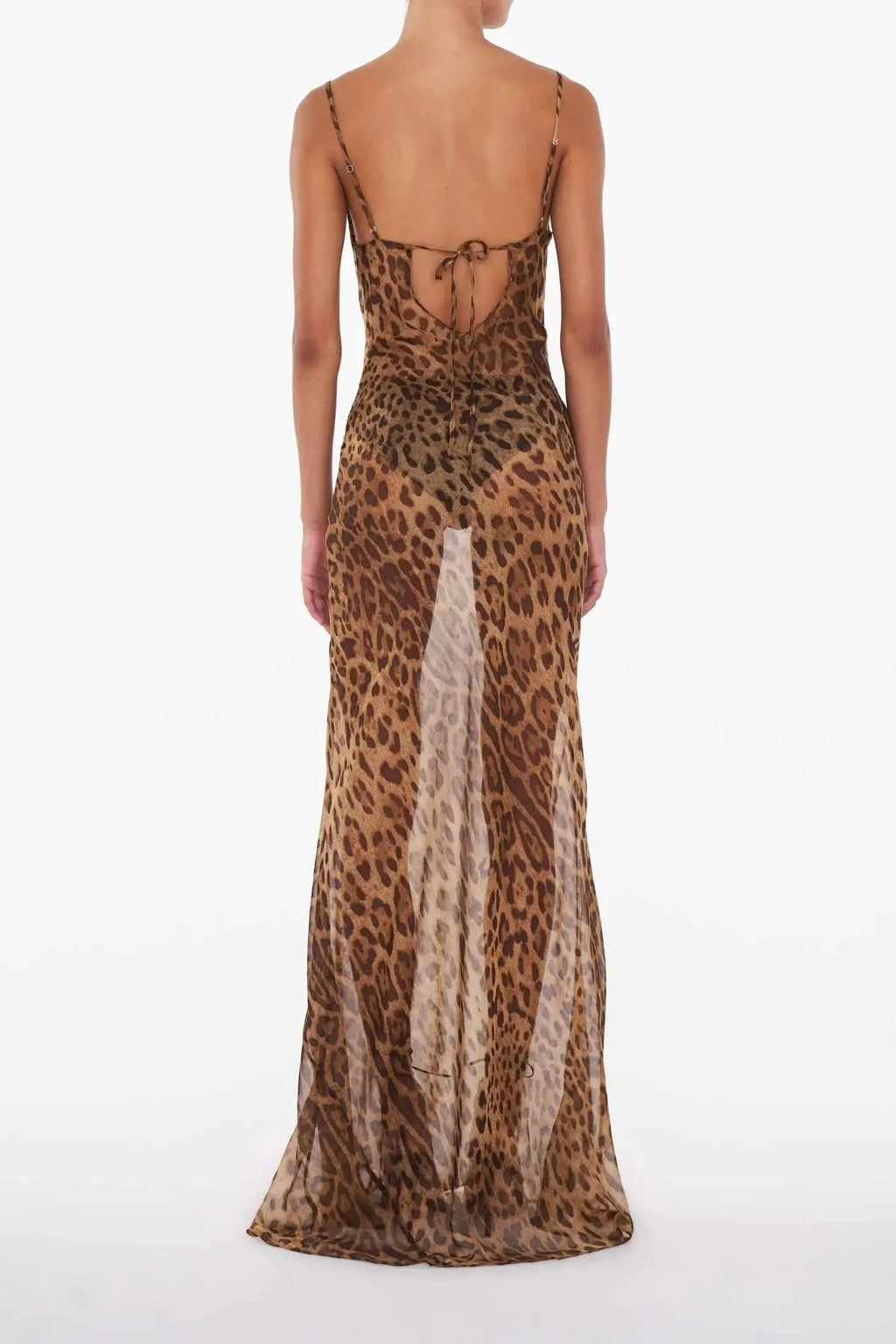 Leopard Print Maxi Dress for Women Summer with Wrap Detail